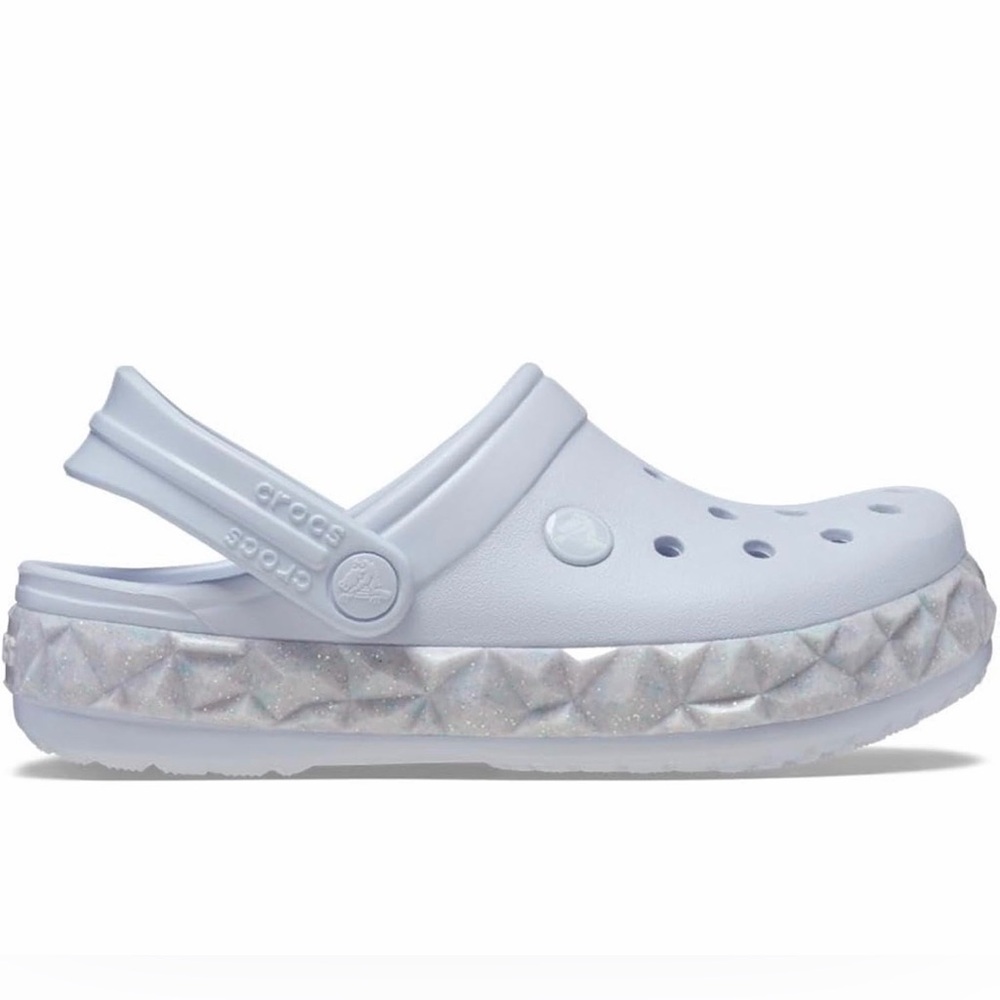 NWOT CROCS Kids Light Lavendar Glitter Clogs- Size 4